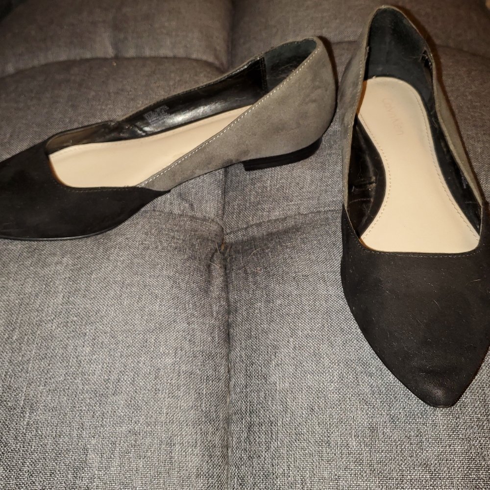 Calvin Klein suede flats